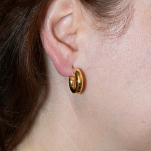 10k or 14k Yellow Gold, 5mm Thick, 20mm to 30mm Exterior Diameter, Womens Hoop Earrings image 8