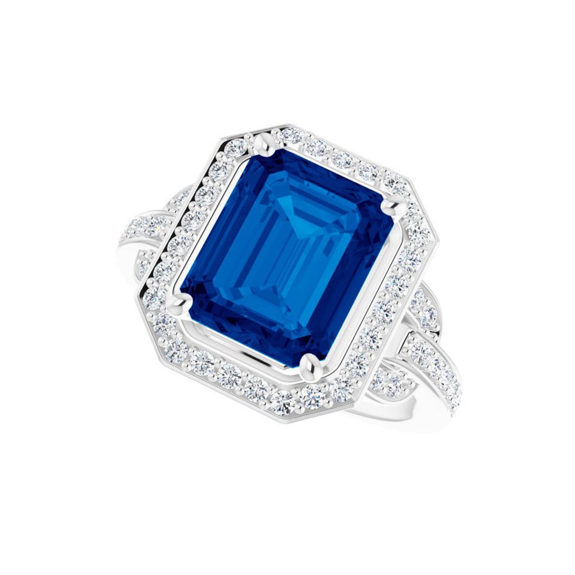 Lab Created Sapphire Ring Lab Grown Sapphire Ring 10k 14k 18k Etsy