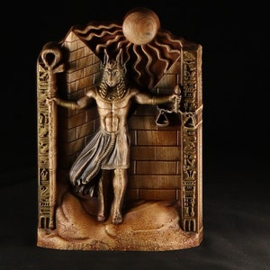 Anubis Statue: Egyptian God Wood Carving, Ancient Decor