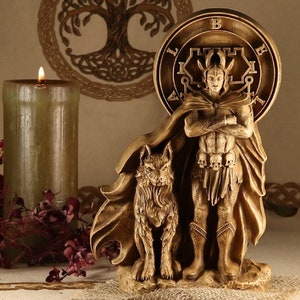 Handmade Belial Statue: Wooden Satanic Occult Decor