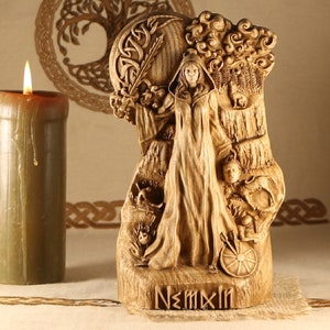 Celtic goddess Norse mythology Goddess statue Wooden statue, Nemain, Irish gods, Norse pagan Warrior goddess Witchcraft supply  Norse altar