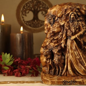 Odin statue, Norse gods statue Wood carving, wood sculpture art