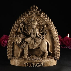 Durga statue, Ma durga Mother goddess statue Goddess durga art Hindu statue India statue Parvati Shiva Hinduism Wooden Woodcarving Hindu art