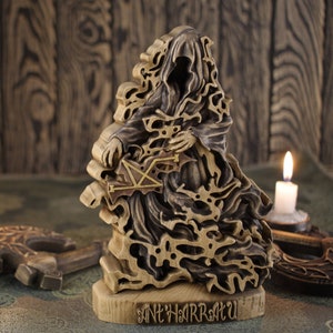 Ant’Harratu Satan, Satanic, Wood sculpture, Occult decor, Gothic Black magick, Baphomet, Lucifer, Lilith Witchcraft Pagan Wood carving Sigil