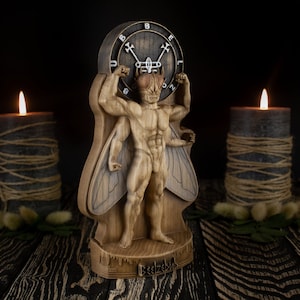 Beelzebub statue Satan Wooden sculpture Lucifer statue Demon statue Gothic statue Lucifer altar statue Azazel Lord of the flies Wood carving