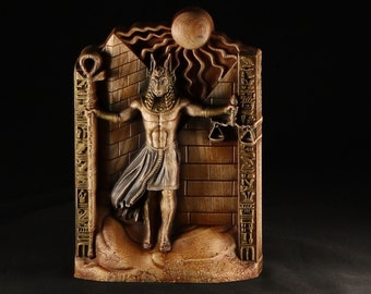 Anubis statue, Anpu, Egyptian anubis, Egyptian statue Egyptian god Ancient egypt Egyptian decor Egyptian mythology Woodcarving