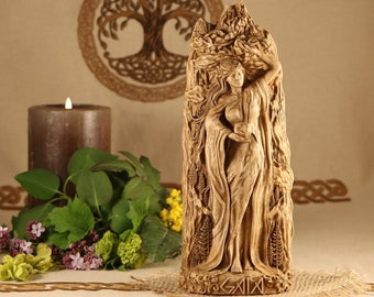 Gaia Statue: Greek Goddess Mother Earth Wood Carving