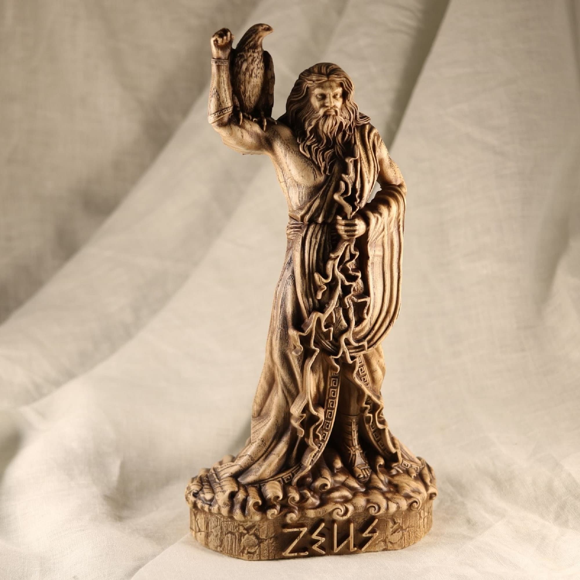 Handmade Zeus Statue: Greek God Wood Carving - Etsy