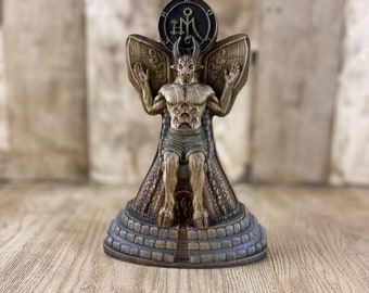 Moloch statue, Demon statue Occult decor Wood sculpture Satan statue Lucifer altar Sigil of moloch Lucifer statue Belial statue Wood carving