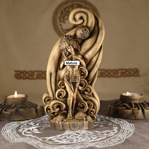 Xochiquetzal, Aztec statue, Aztec art Mayan carving, Goddess statue, Aztec sculpture Fertility goddess Aztec Maya Moon goddess Wood carving