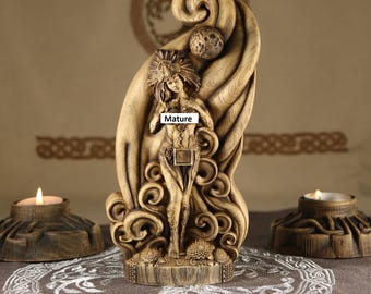 Xochiquetzal Statue: Handmade Ash Wood Aztec Fertility Goddess - Etsy