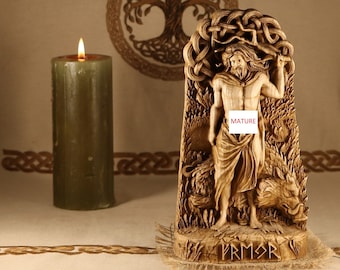 Carved wood  Freyr figurine Freyr statue, Norse pagan decor