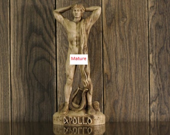 Apollo god, Apollo carving, Greek statue, Greek sculpture, Greek god apollo altar, Wood carving Wood sculptura Greek mythology Roman statue