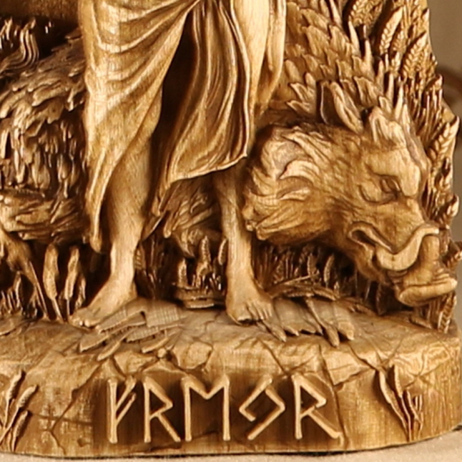 Carved wood Freyr figurine Freyr statue Norse pagan decor Etsy