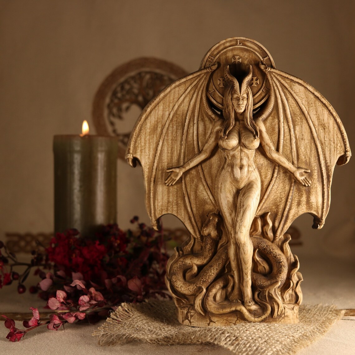 Lilith Lilith statue Inanna Hel Goddess statue Wiccan altar Etsy