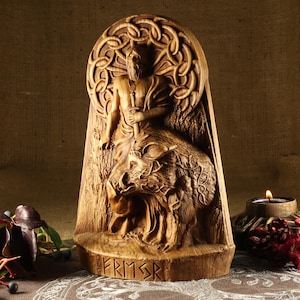Freyr god wooden statue
