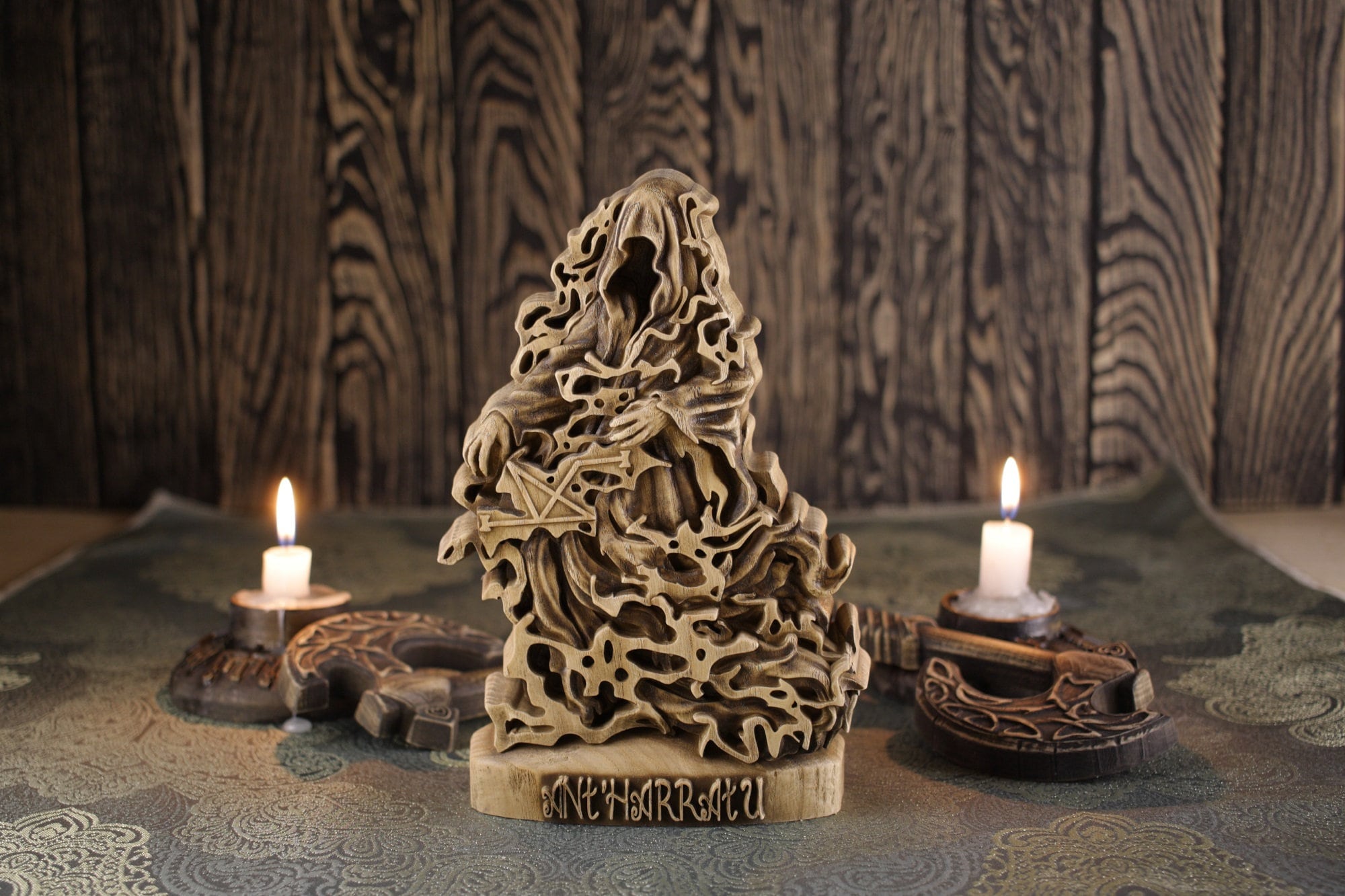 Satanic Tree Satanic Wood Sculpture: Handmade Ash Tree Occult Decor - Etsy