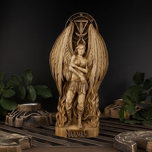 Succubus Naamah, Demoness, Occult decor Demon statue Lilith statue Dark goddess Goddess statue Pagan altar Wooden statue Wood carving