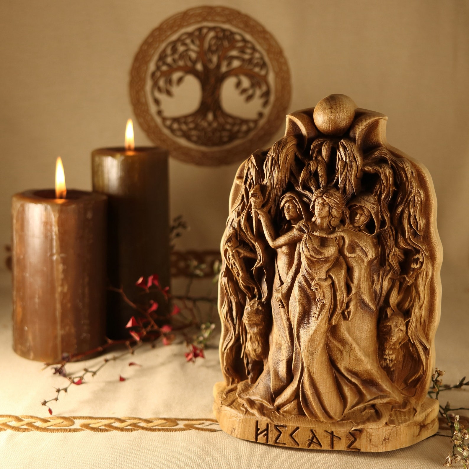 Hecate statue Hekate statue Triple goddess statue altar Etsy