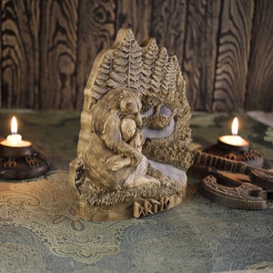 Artio, Celtic Goddess, Celtic Mythology, Wooden Bear Goddess Statue