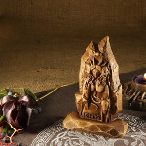 Hecate statue, Hekate, Greek sculpture, Triple goddess statue, Wiccan altar kit