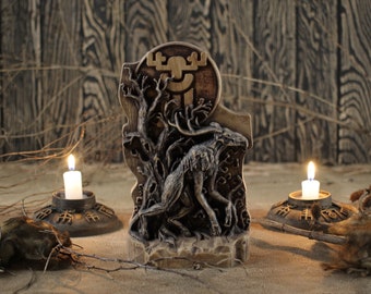 Wendigo Statue: Ash Wood Forest Spirit Carving