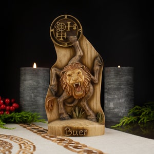 Buer demon, Demon figurine Demon statue Satan statue Occult decor Goetia Gothic decor Satanism Custom figurine Wooden statue Demonology