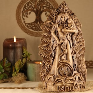 Danu Goddess Ash Tree Sculpture: Celtic Mother Earth Statue