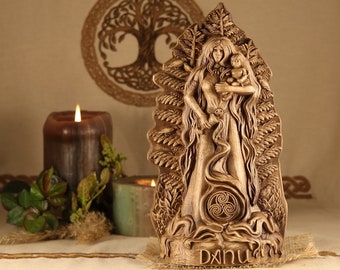 Danu Goddess Ash Tree Sculpture: Celtic Mother Earth Statue
