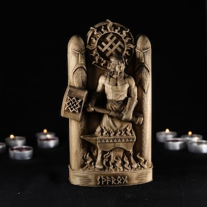 Svarog, Slavic god statue, Slavic gods, Slavic pagan, Norse altar Slavic paganism Norse pagan Slavic statue Wood carving Perun Wooden statue