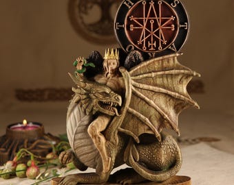 アスタロト像：木彫りの悪魔、オカルト祭壇の装飾 - Etsy 日本