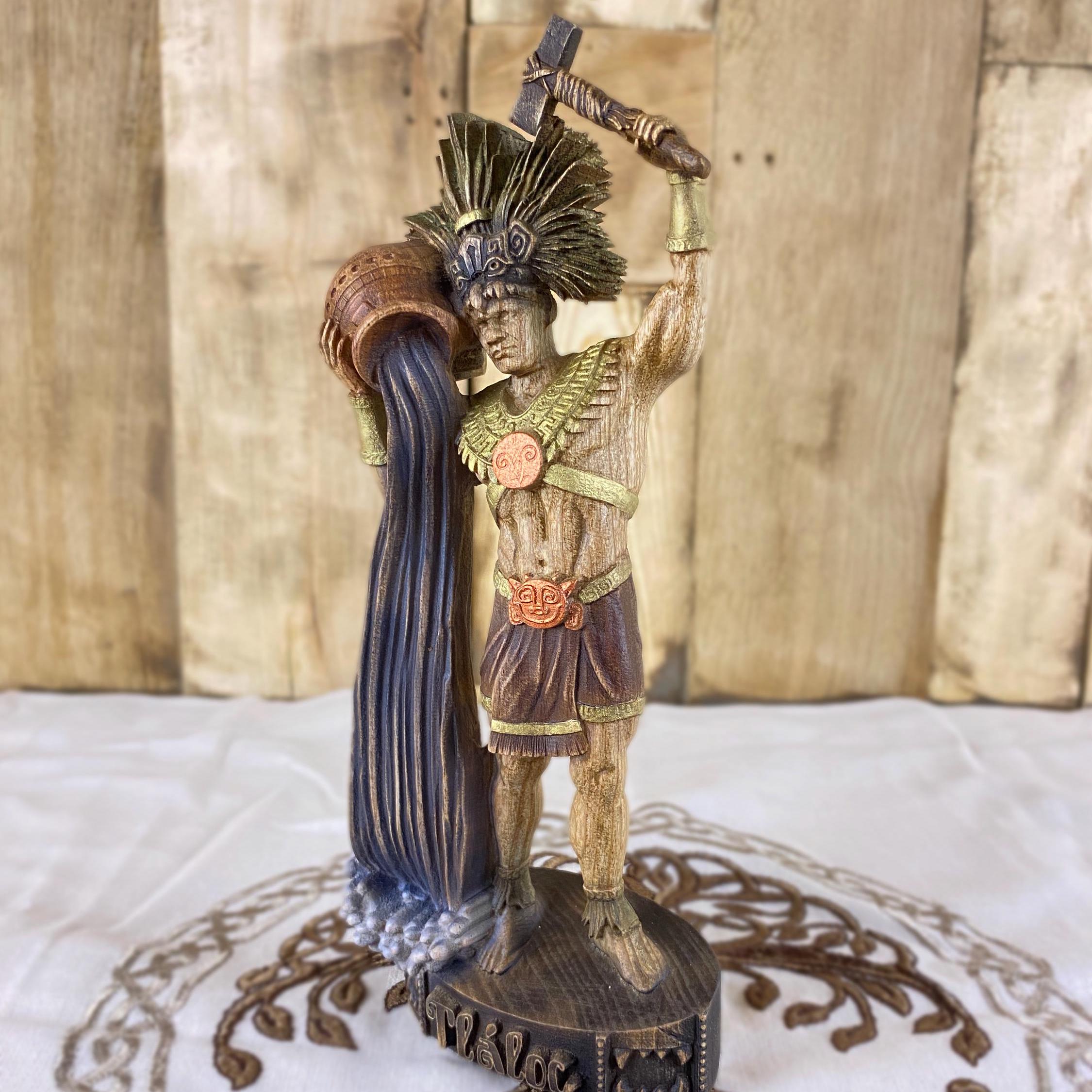トラロック・アステカ神像：手彫りのマヤの雨の神の置物 - Etsy 日本