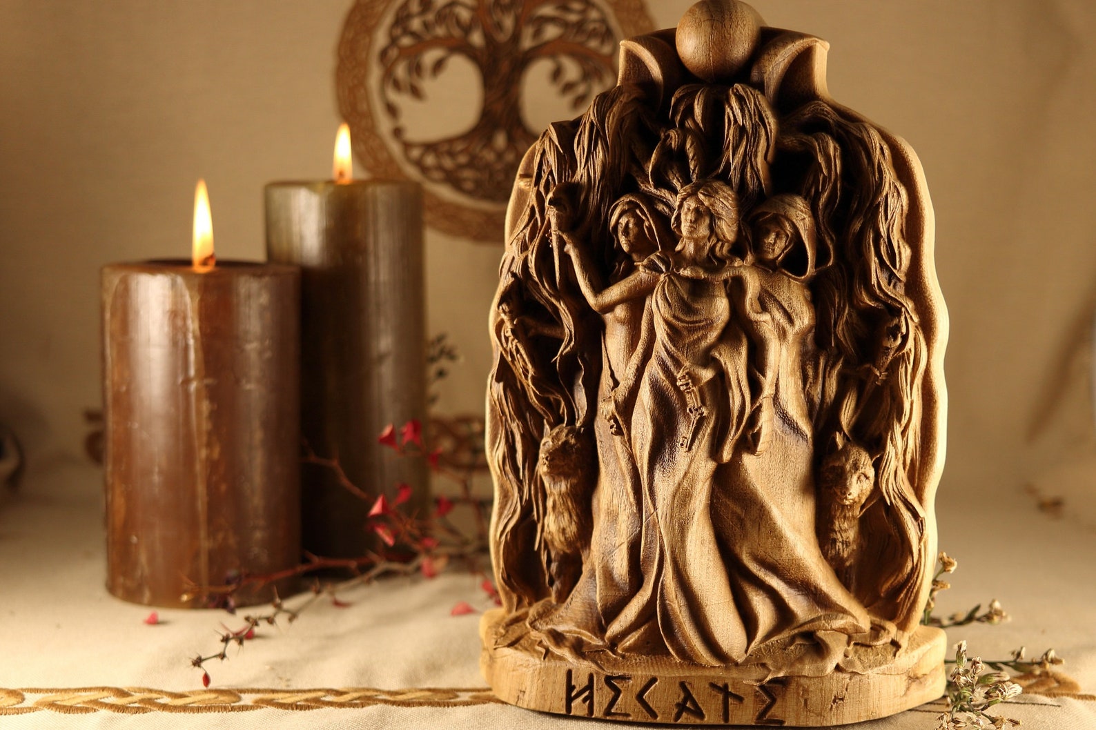 Hecate Statue Hekate Statue Triple Goddess Statue Altar Etsy UK