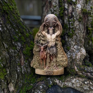 Tapio Wooden Statue: Finnish Pagan Lord of the Forest Ash Wood Carving