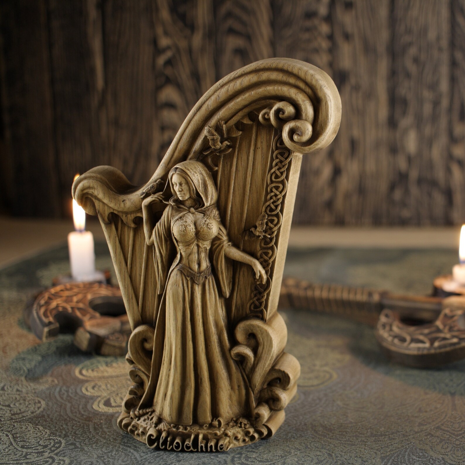 Celtic Goddess Cliodhna Goddess Statue Wooden Statue Norse Etsy Australia