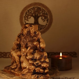 Odin Statue: Norse God Carving, Viking Decor Alta Sculptur Mythology Wood carving Heathen Wotan image 3