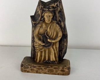Apollo Holzstatue: Griechische Mythologie Dekor Mini Altar Skulptur Holzschnitzerei
