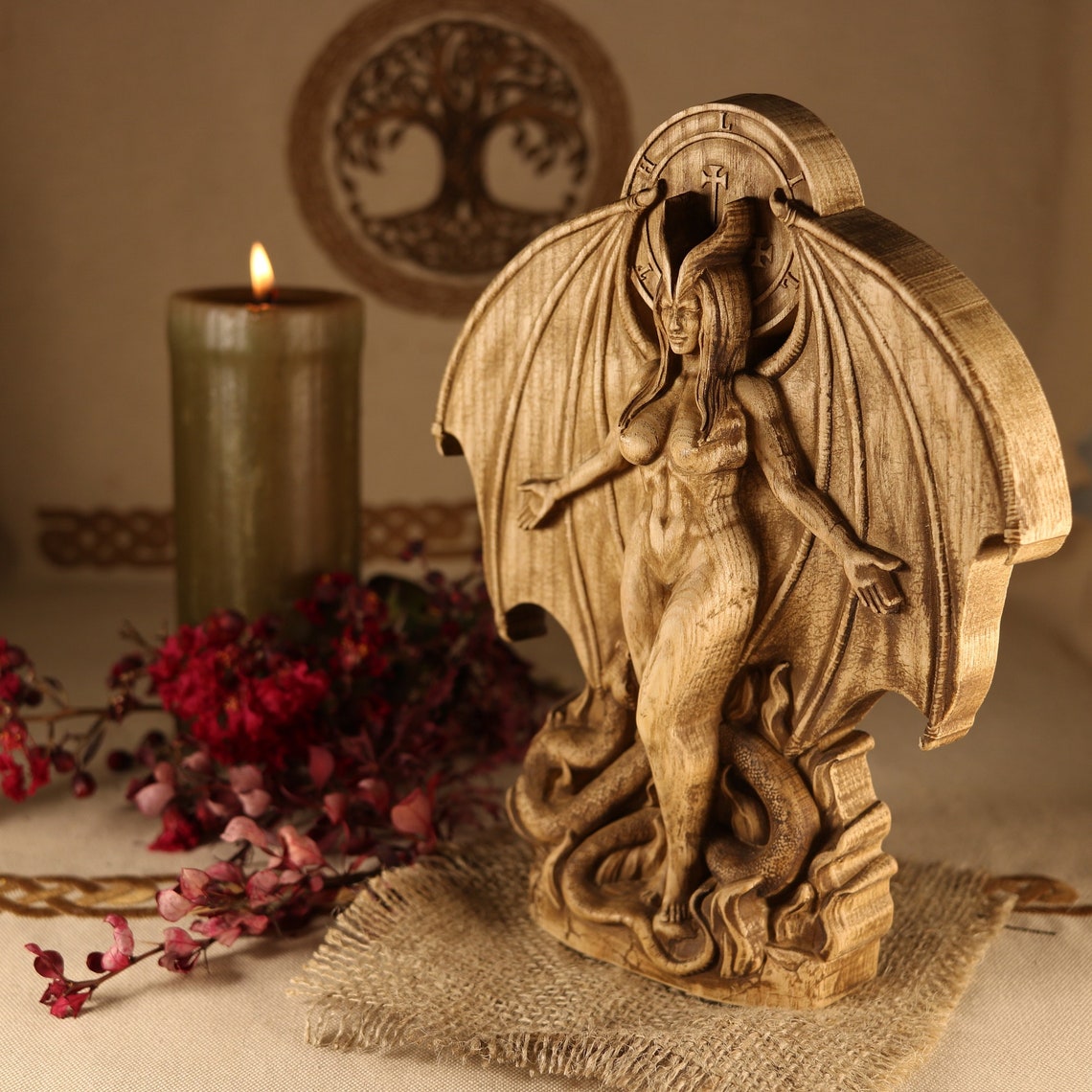 Lilith Lilith statue Inanna Hel Goddess statue Wiccan altar Etsy