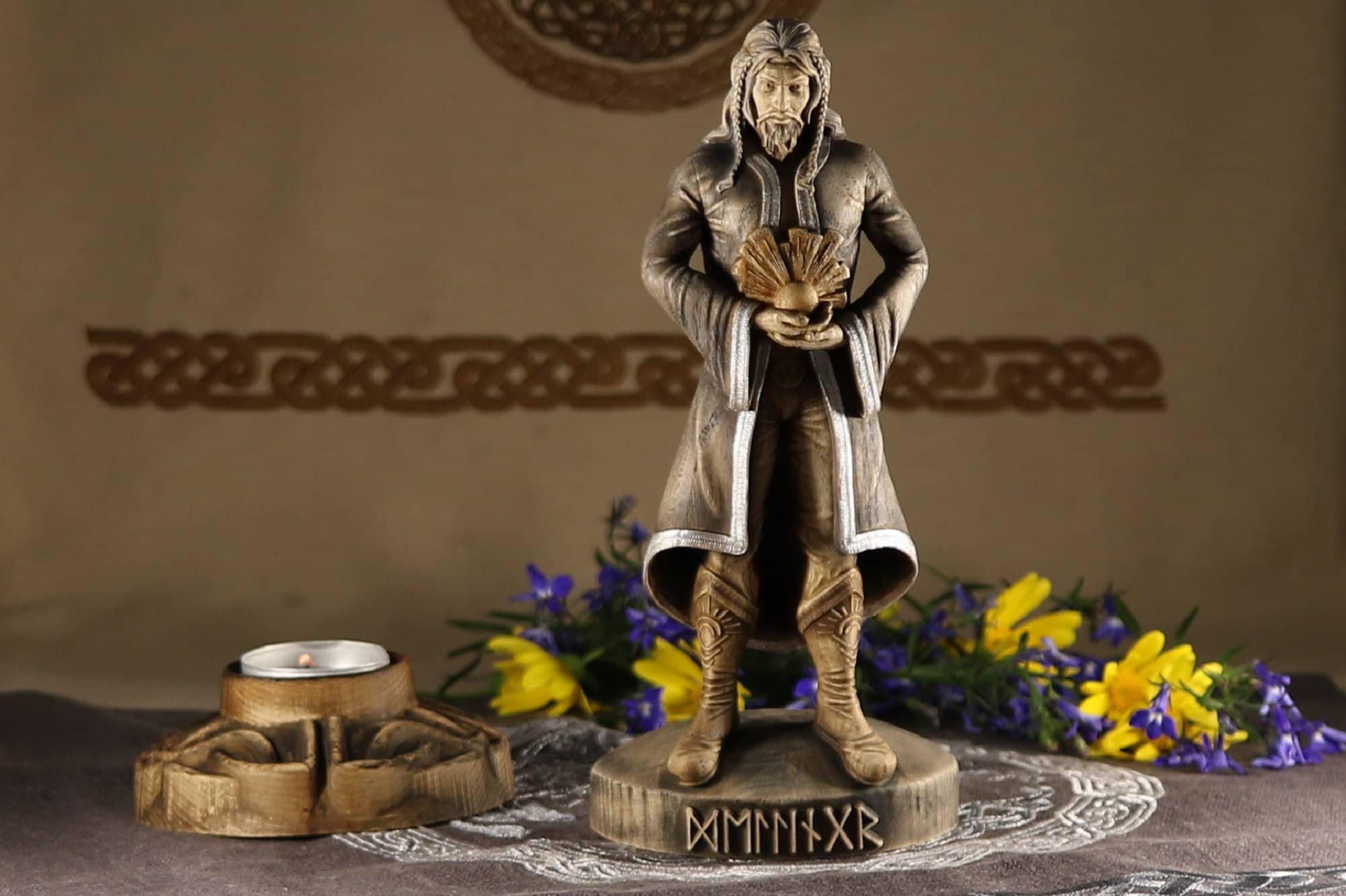 Dellingr, Norse gods, Norse statue Norse pagan Wikinger Norse mythology Viking wood carving Wood carving Norse altar Asatru Odin Heathen