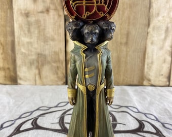 Naberius with Sigil Wooden Statue— Occult Gothic Decor for Altar