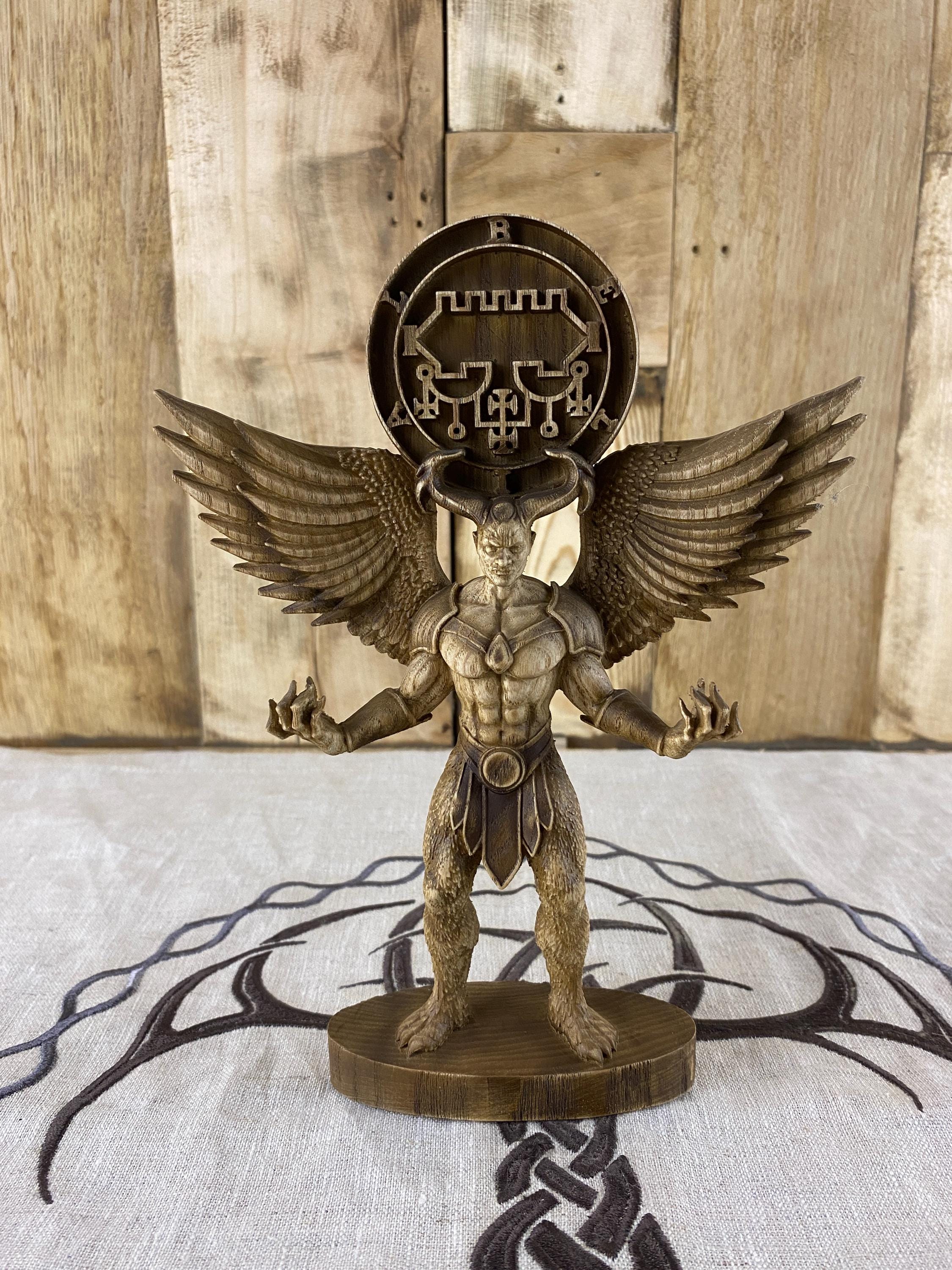 ベリアル悪魔像、翼のある木製彫刻、アルス・ゴエティアの印章