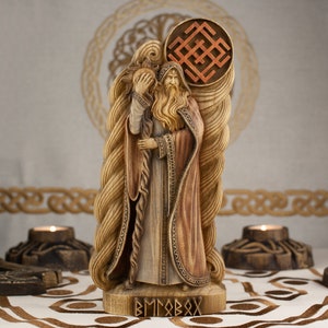 Belobog Statue: Slavic God of Light Wood Carving