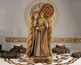 Belobog Statue: Slavic God of Light Wood Carving