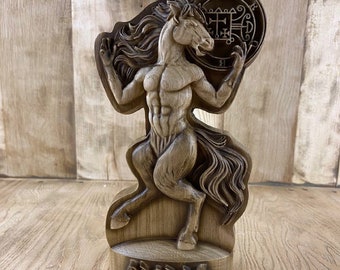 Demon Orobas, Goetia, Demon statue Goth decor Wooden statue Wood sculpture Occult decor Wood carving Lucifer statue Belial statue Demonology