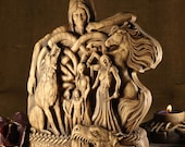 ロキ一族の木彫像、北欧異教の神々の木彫り - Etsy 日本