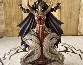 Mara Wooden Statue – Slavic Goddess of Death & Winter – Dark Mythology Decor – Pagan Altar Figurine – Gothic Spiritual Sculpture