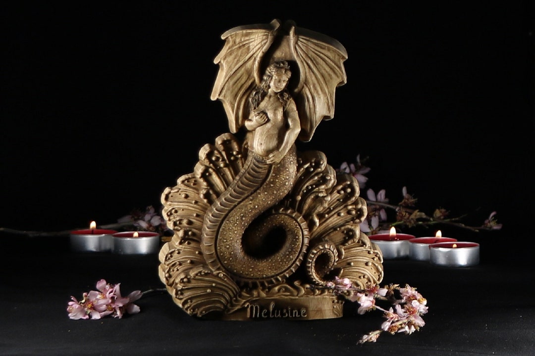 Melusine Goddess Statue Siren Mermaid Fairy Statue Female Etsy