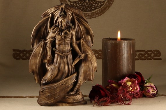 Baphomet Wall Art Engraved on Wood , Satanic Altar Decor, Lucifer