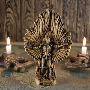 Satan statue, Lucifer statue, Devil statue, Lucifer altar, Wooden statue, Satanic temple Fallen angel Church of satan Wood carving Sculpture