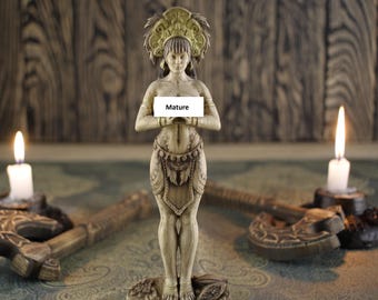 IxCacao Mayan Goddess Statue: Ash Tree Sculpture